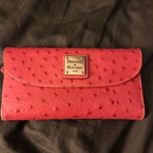 Dooney and Bourke Pink Ostrich Skin Wallet